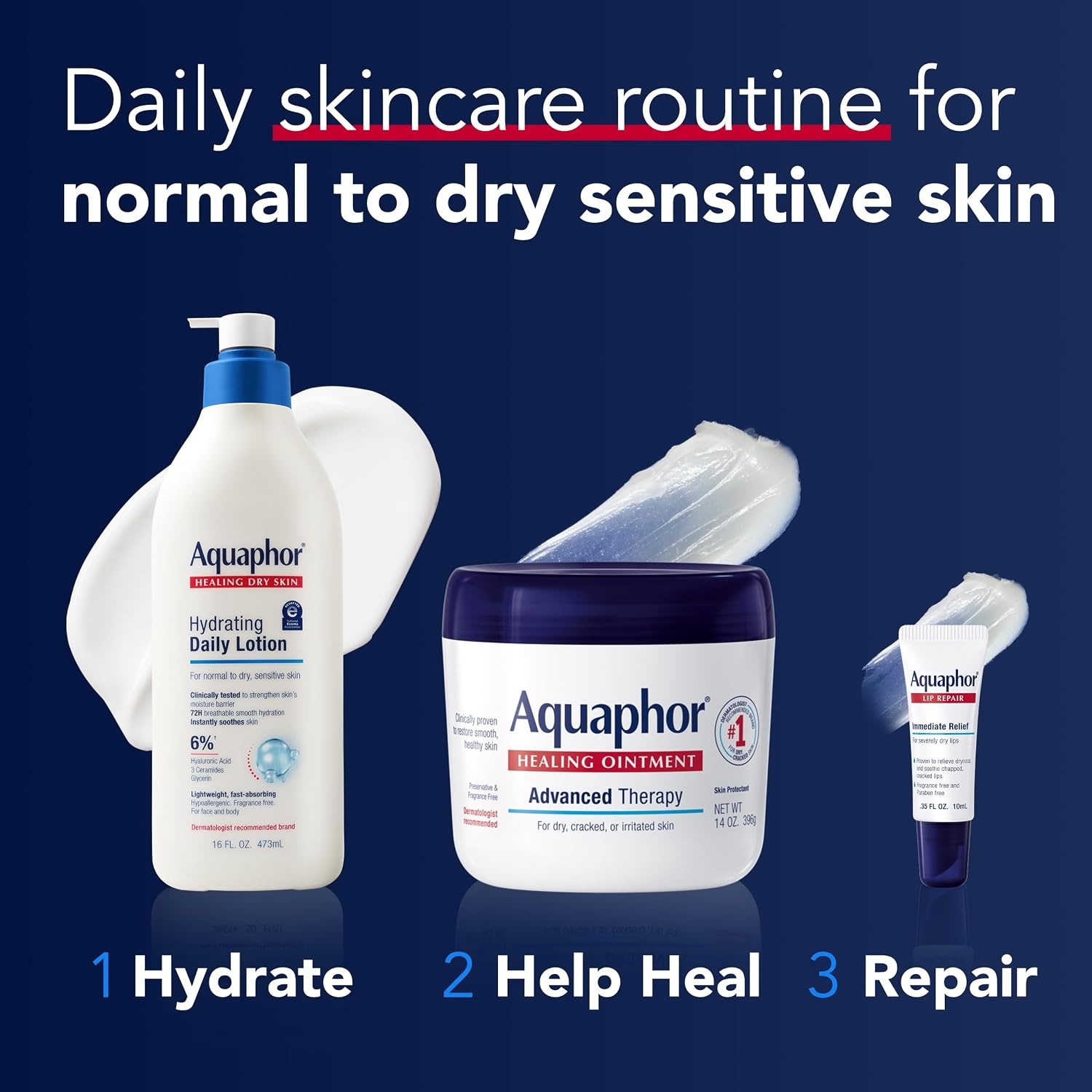 image:imageAquaphor Daily Hydrating Face and Body Lotion Hyaluronic Acid 16 FL OZ16 Fl Oz Pack of 12