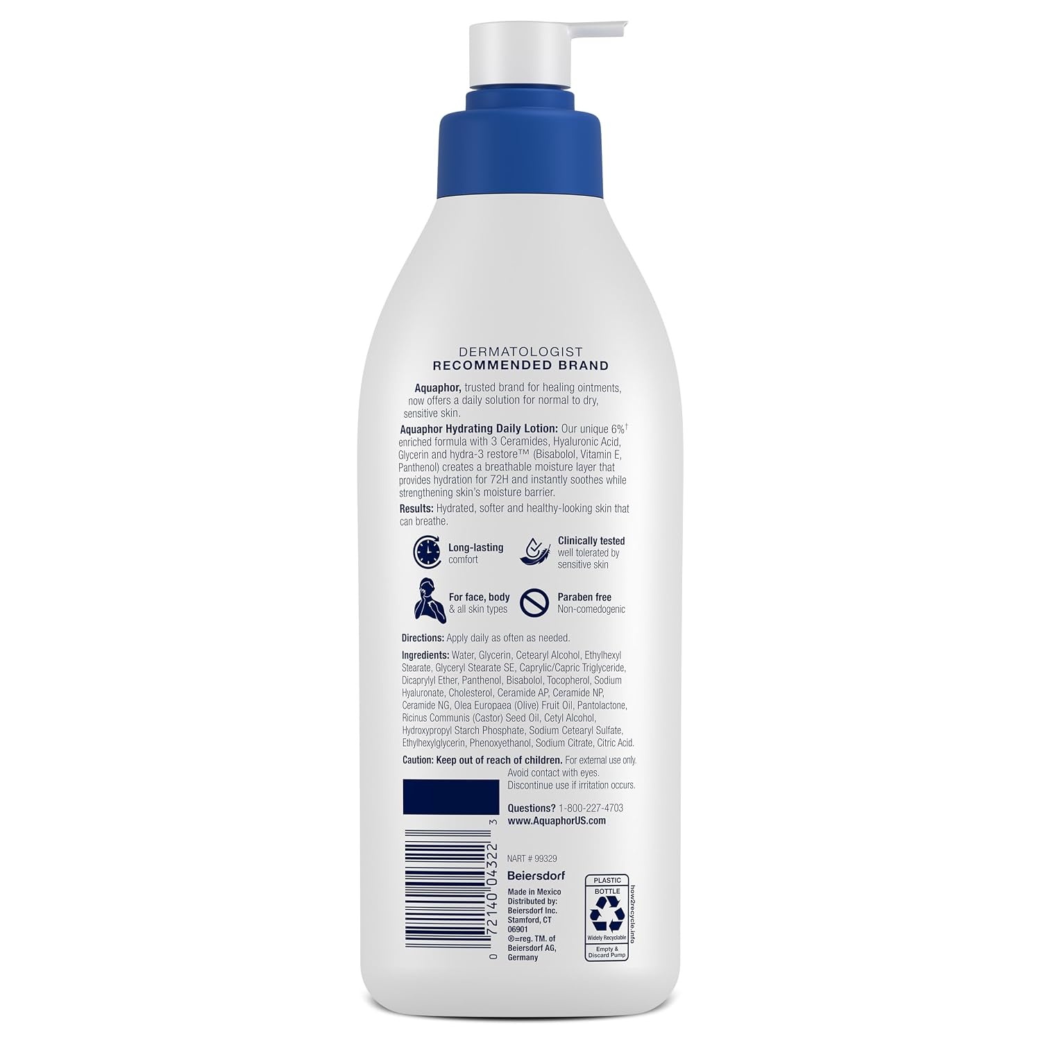 image:imageAquaphor Daily Hydrating Face and Body Lotion Hyaluronic Acid 16 FL OZ16 Fl Oz Pack of 12