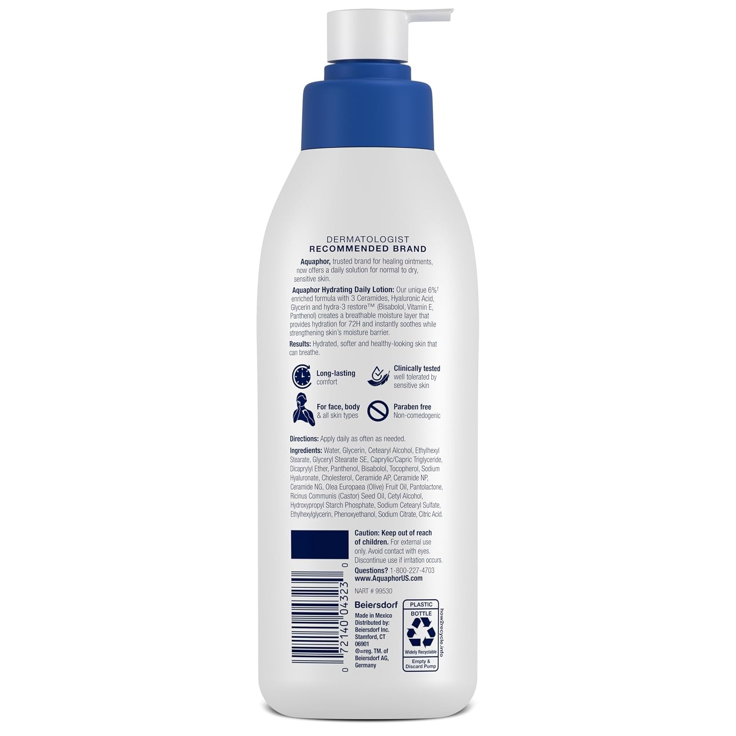 image:imageAquaphor Daily Hydrating Face and Body Lotion Hyaluronic Acid 16 FL OZ8 Fl Oz Pack of 12