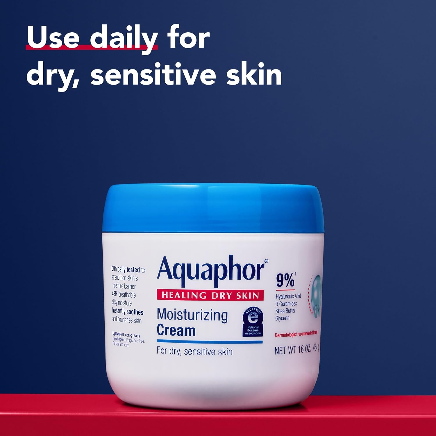 image:imageAquaphor Moisturizing Face and Body Cream with Hyaluronic Acid 16 OZ16 Fl Oz Pack of 12