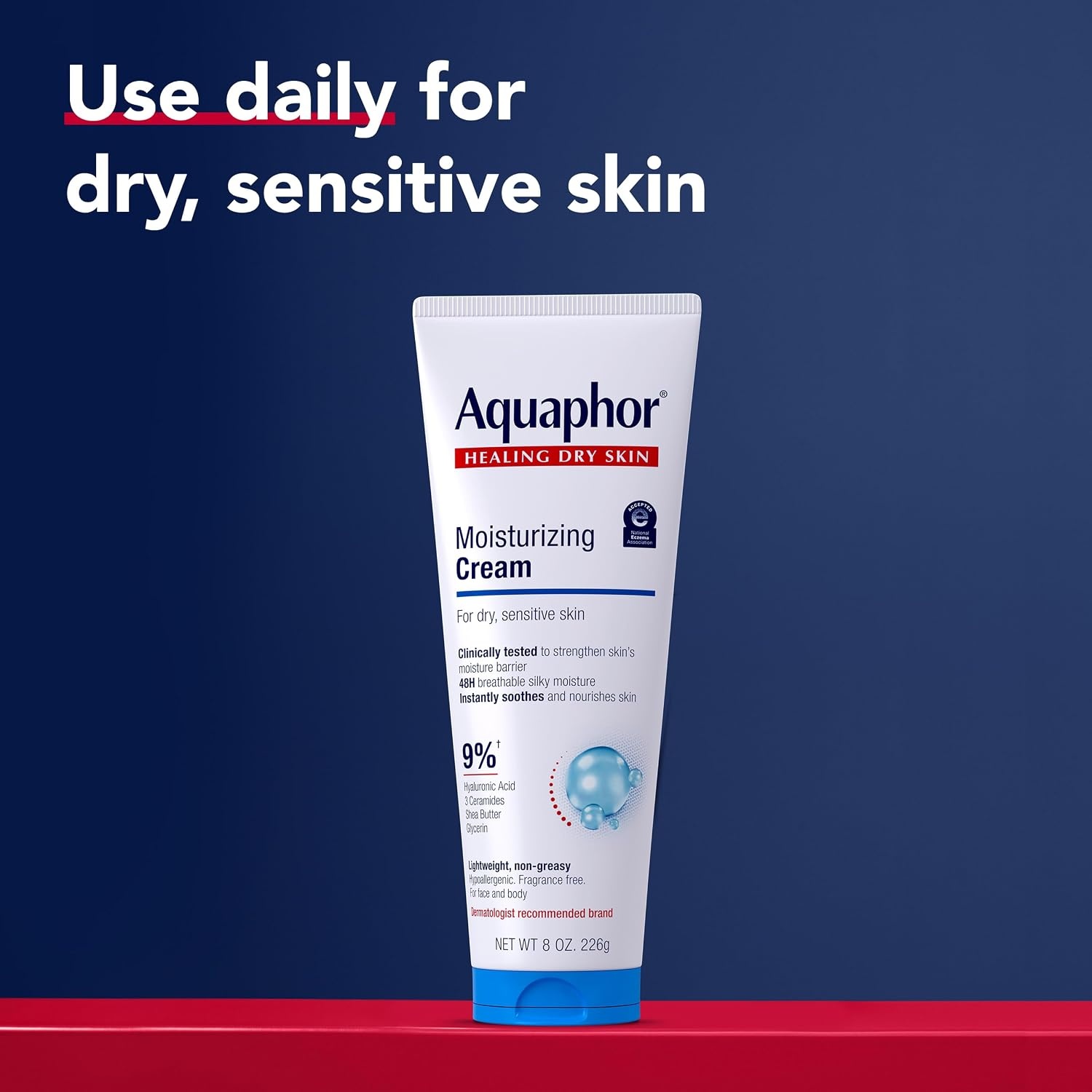 image:imageAquaphor Moisturizing Face and Body Cream with Hyaluronic Acid 16 OZ8 Fl Oz Pack of 12